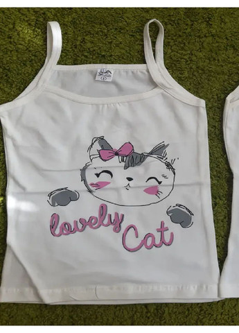 Белый летний майка детская для девочки турция р.2 - 3 разные цвета No Brand