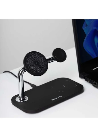 Беспроводное зарядное устройство для Magnetic Field 3 in 1 Black (44657) Proove (314852676)