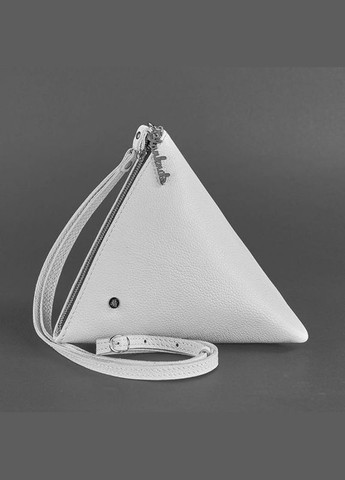 Жіноча шкіряна сумка через плече косметичка Піраміда біла BlankNote (302009429)