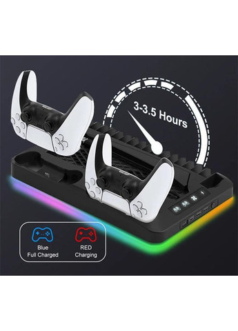 Зарядна док-станція з охолодженням і RGB-підсвіткою для Playstation 5 Digital/Disc edition Alloyseed (365720880)