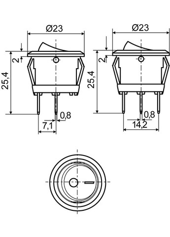 Перемикач клавішний (кнопка) 23 мм KCD1-5-101 Grey/Grey круглий A0140040069 Аско-Укрем (346086902)