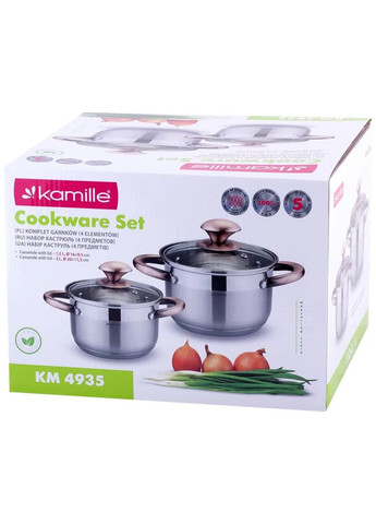 Набор кастрюль 2шт из нержавеющей стали 1.5л 3л. Kamille (368989324)