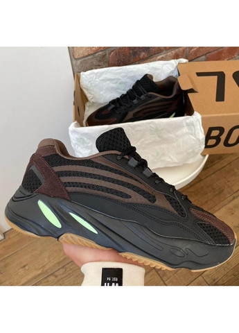 Чорні Осінні кросівки чоловічі adidas yeezy boost 700 v2 no logo brown адідас ізі буст No Brand