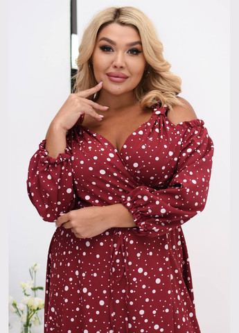 Бордова повсякденний, кежуал, джинсова сукня жіноча Україна в горошок