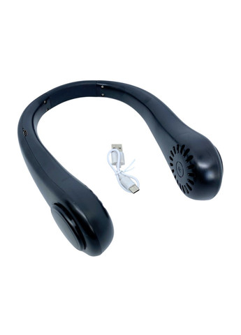 Вентилятор на акумуляторі подвійний на шию портативний зарядка від USВ ЮСБ Neck Fan чорний No Brand (331155407)