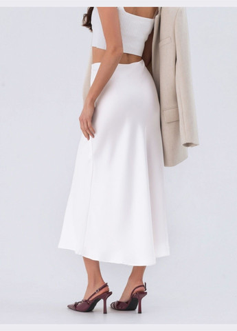 Белая сатиновая юбка белого цвета Dressa