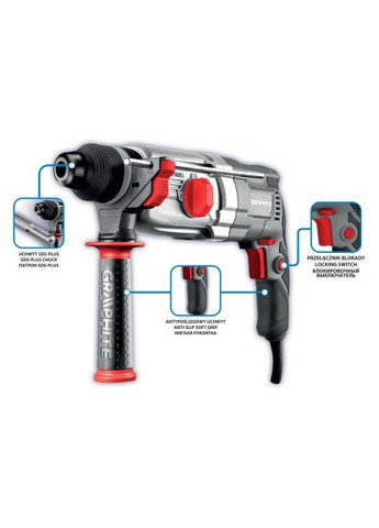 Перфоратор SDS-plus, 900Вт, 3.4Дж, кейс 6.1кг (58G539) Graphite кейс 6.1кг, 3.4Дж, 900Вт, SDS-plus (364660698)