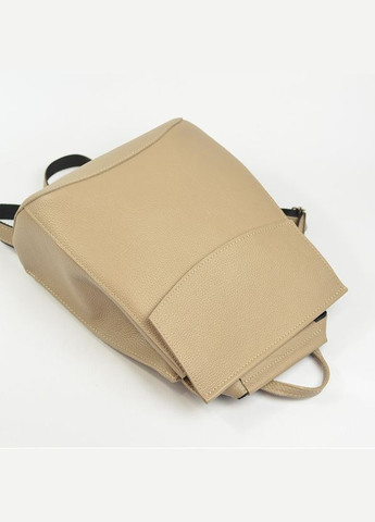 Бежевый женский кожаный рюкзак, молодежная сумка рюкзак трансформер из натуральной кожи Serebro (285895828)