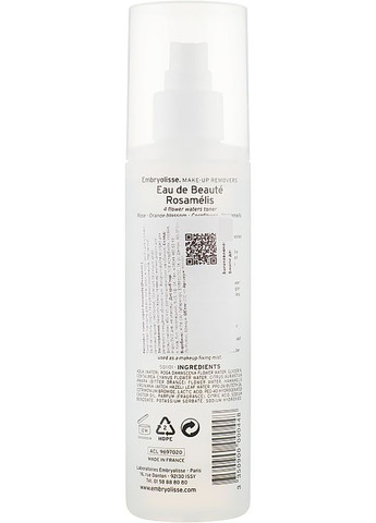 Квіткова вода-тонік 4 квітки Eau de Beaute Rosamelis 200ml (525335-5000) Embryolisse Laboratories (368619682)
