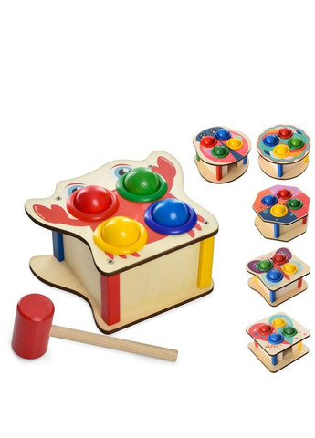 Дерев'яна іграшка Limo Toy Молотилка сортер-стукалка (асорт) (MD1682) MFC (365544477)