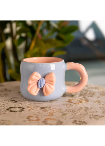 Чашка порцелянова з магнітом 400 мл, блакитний з рожевим Yiwu (367191208)