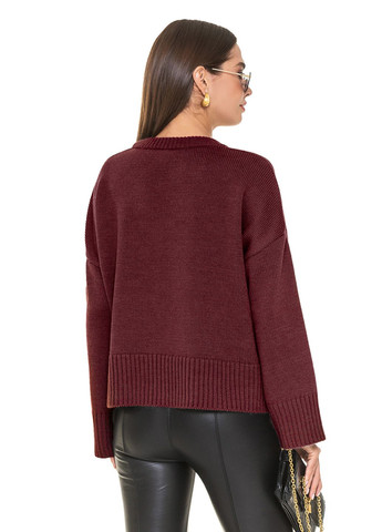 Бордовый короткий свободный свитер SVTR