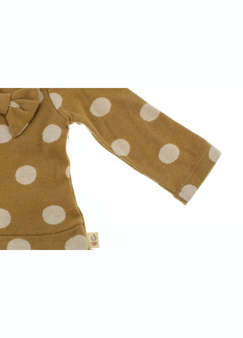 Бежевое платье с длинным рукавом флисовое в горошек бежевое 98 см (34705) BABYKROHA (323469482)