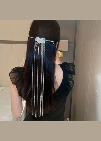 Заколка для волос с цепочками из страз украшение Honey Fashion Accessories серебристый (12-251) No Brand (313654042)