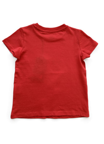 Червоний літній комплект костюм для дівчинки футболка червона пляж 2000-11+ велосипедки чорні трикотажні 2000-12 (104 см) OVS