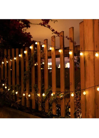 Гирлянда лампочки светодиодная уличная с работой от солнечной батареи 5 м 50 лампочек (481911-Prob) Теплая белая Unbranded (368455775)