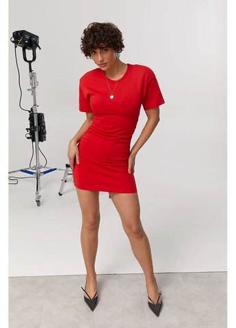 Красное кэжуал платье Lurex однотонное