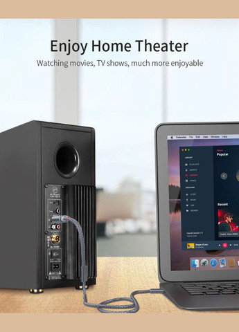 Кабель AUX 2RCA (папа-папа) jack 3.5 мм 1м Essager (300523899)