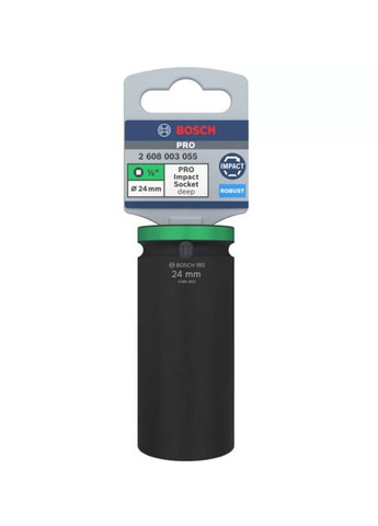 Ударная торцевая головка Pro Impact Socket Deep (1/2", 24х77 мм) накидная головка 6-гранная (26512) Bosch (364550299)