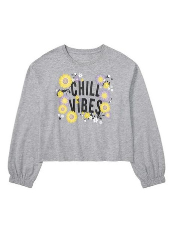 Сіра зимня піжама для дівчинки лонгслів + брюки Pepperts