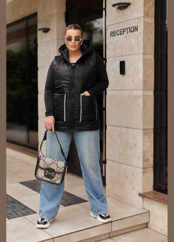 Женский теплый жилет цвет черный New Trend (304648209)