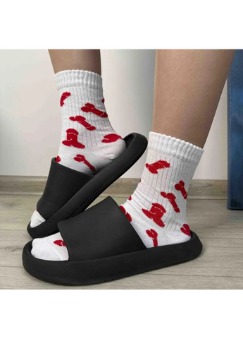 Белые модные белые высокие носки прикол с принтом писюны рисунки (364551085)