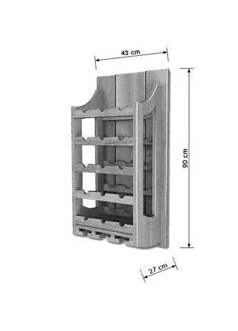 Настінна винна полиця з дерева Сантуар бланже (ПНК-016701) No Brand (327423177)
