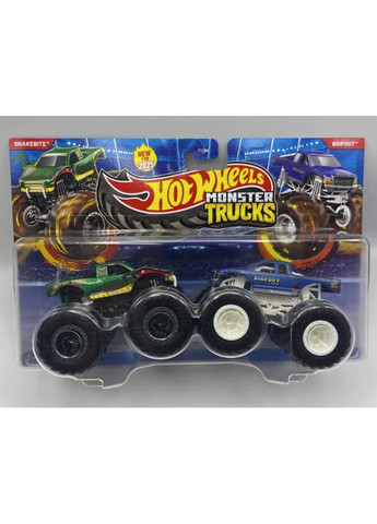 Подарунковий набір 2 монстр-траки Хот Вілс Змія та Бігфут Оригінал Monster Trucks Snakebite vs Bigfoot Hot Wheels (365251361)