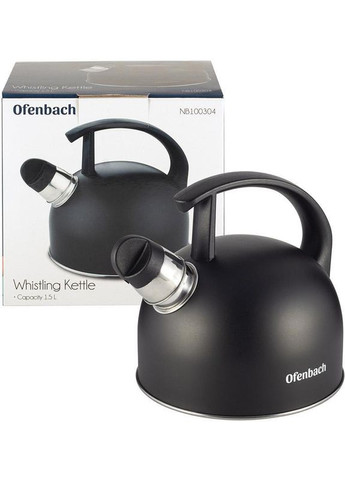 Чайник Magic Kettle 1.5л из нержавеющей стали со свистком, черный матовый Ofenbach (329897236)