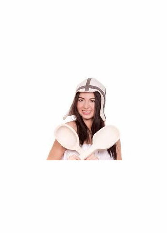 Шапка для лазні та сауни “Лицар” з натуральної повсті Біла | Ідеальний захист голови у парній No Brand (305774450)