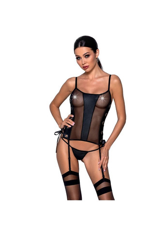 Сетчатый корсет из экокожи Malwia Corset black - CherryLove Passion (282965134)