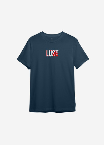Темно-синяя футболка с принтом "lust love" ТiШОТКА