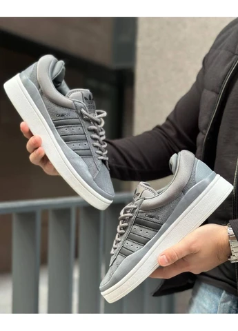Серые демисезонные кроссовки мужские adidas campus bunny gray адидас кампус серые No Brand