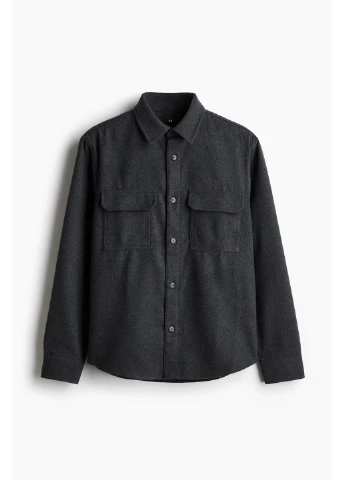 Сіра демісезонна куртка сорочка regular H&M