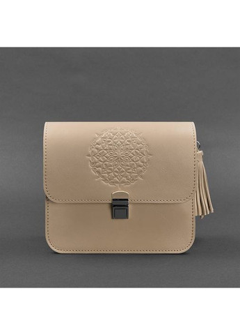 Шкіряна жіноча бохо-сумка Лілу світло-бежева краст BlankNote (348359414)