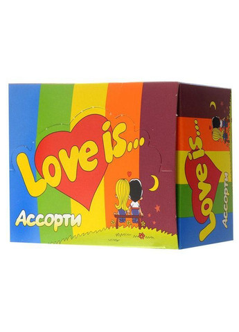 Love is Лове іс Любов це упаковка жувальної гумки Асорті жувальна гумка 420 г жувальна жуйка блок 100 шт Mondelez (280258184)