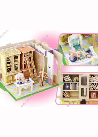 «Кабинет», дом конструктор з мебелью, 104 дет. (2778/DV183) Robotime (326051662)
