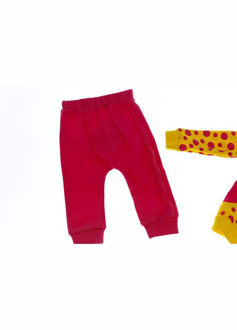 Желтый демисезонный костюм тройка с длинным рукавом для девочки трикотажный со смайликом желтый 74 см (30248) BABYKROHA