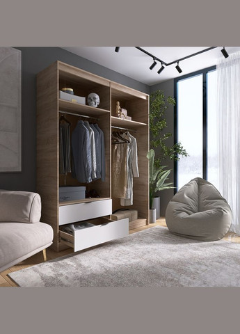 Шафа розпашна для одягу з висувними шухлядами (штанга-штанга) Сіті-1200 120,2х50х204,6 см (EVR-071098) Еверест (329296600)