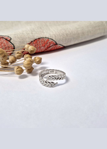 Срібна каблучка без каменів Колосок 17.5 розмір срібло 925 проби Родоване 81154 2.24г Nobrand (363969340)