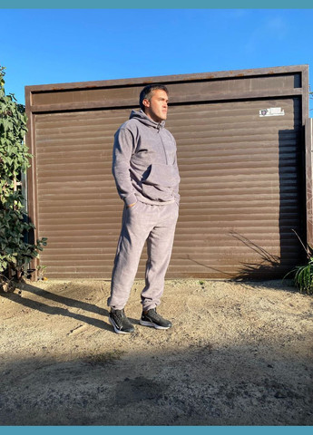 Мужской флисовый костюм двойка цвет черный New Trend (305770643)