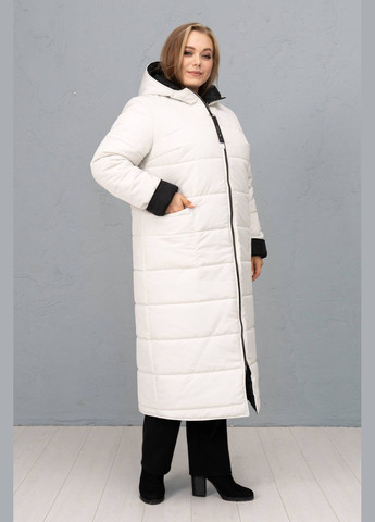 Белое демисезонное Двусторонее стеганное пальто ПОЛИ белое 58 Tatiana