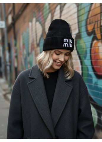 Шапка унісекс Urban подвійна з відворотом чорна No Brand (366236735)