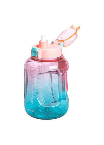 Пляшка для води спортивна 1.6 л пластикова з трубочкою з ремінцем 22 см Рожева HP-14-35P Yiwu (351431292)