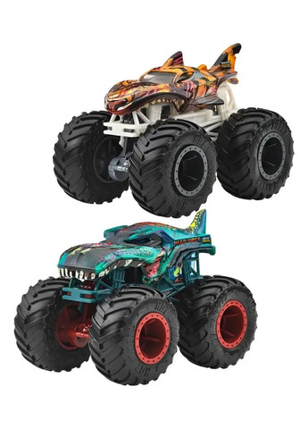 Подарунковий набір 2 монстр-траки - акула та динозавр Great Bite vs Rageasaur Hot Wheels (370300083)