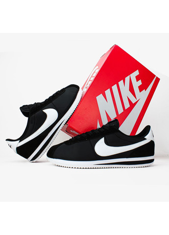 Чорно-білі Осінні кросівки чоловічі і жіночі nike cortez black white | найк кортез чорно-білі No Brand