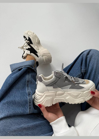 Сірі кросівки жіночі з еко шкіри (1923) No Brand сірі демісезони (317275368)