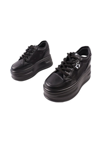 Чорні кеди жіночі чорні натуральна шкіра FARINNI 800-25LTSPF