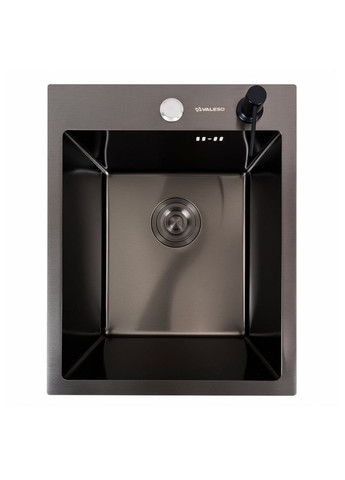 PVD Кухонная раковина Black 40*50 ручной работы (Siphon Round 3,0/0,8) Valeso (336937359)