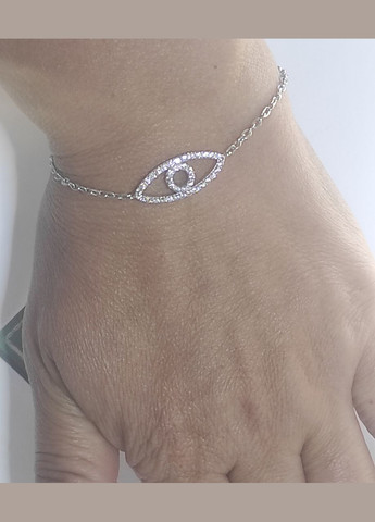 Женский серебряный браслет 925 пробы покрытие родий размер 16-18см Shiny 2333 No Brand (332806783)